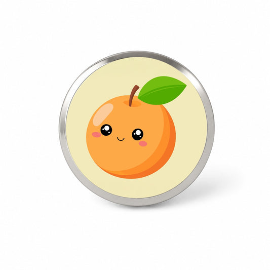 Apricot Cute Happy Fruit Novelty Hat Backpack Lapel Pin