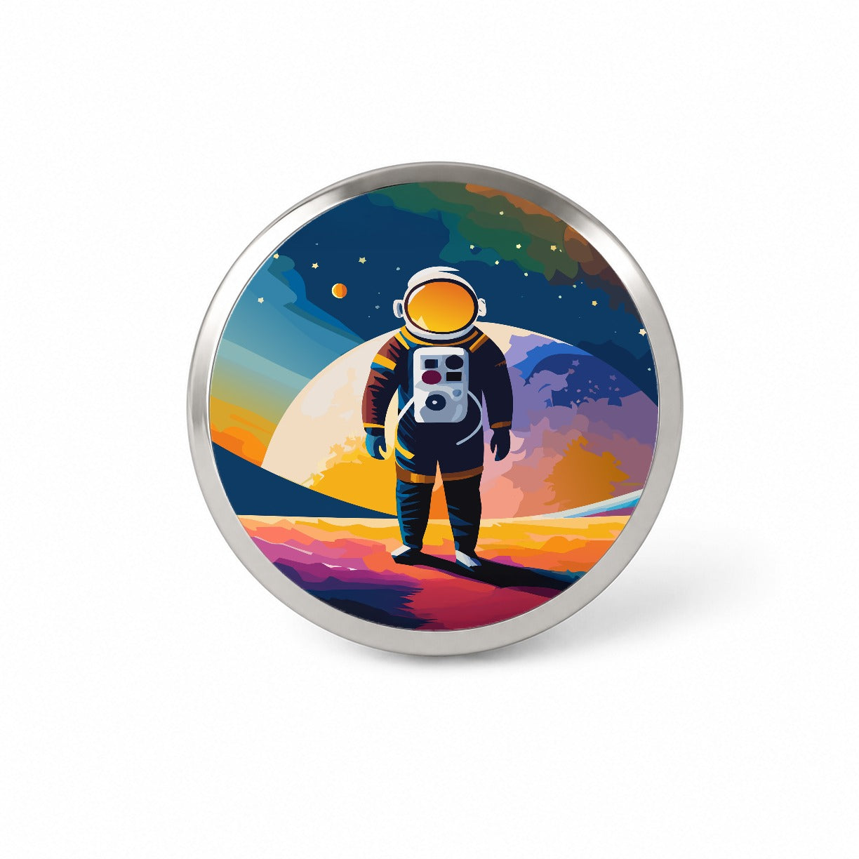 Astronaut Standing Space Astronomy Novelty Hat Backpack Lapel Pin