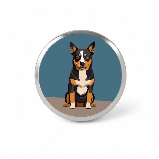 Australian Cattle Dog Sitting Novelty Hat Backpack Lapel Pin