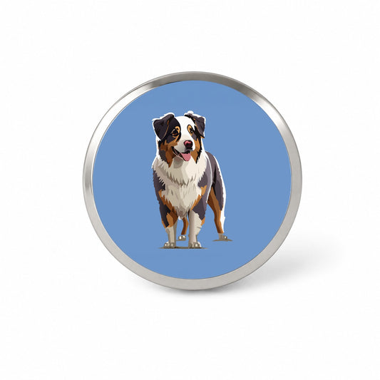 Australian Shepherd Dog Standing Novelty Hat Backpack Lapel Pin