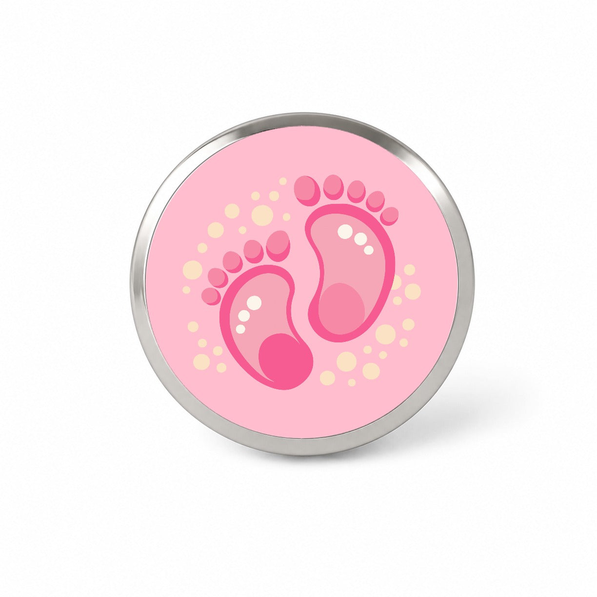 Baby Footprints Pink Novelty Hat Backpack Lapel Pin