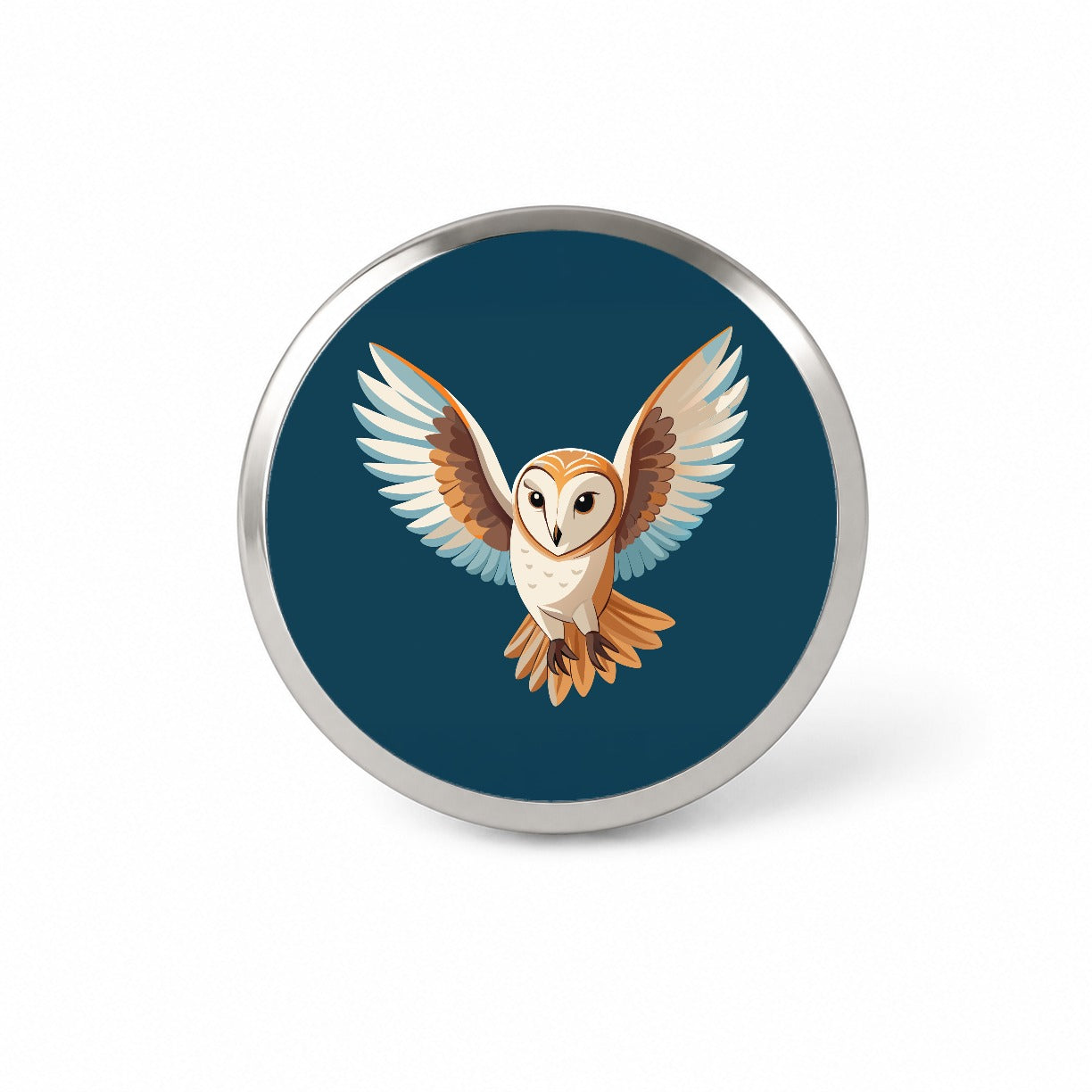 Barn Owl Bird Flying Novelty Hat Backpack Lapel Pin