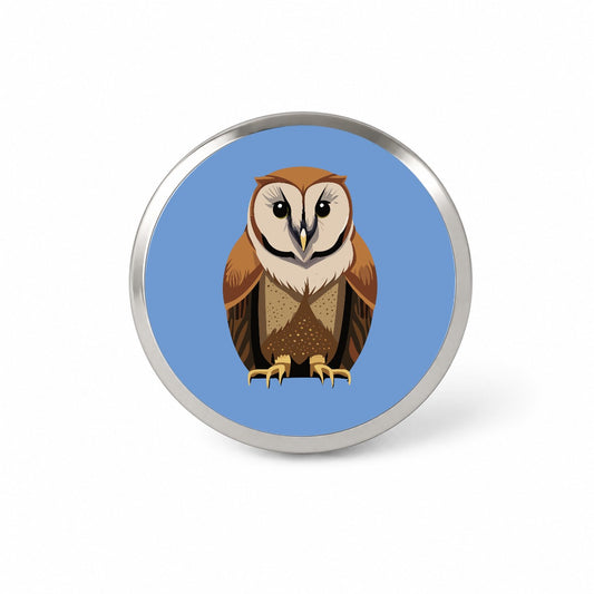 Barn Owl Staring Novelty Hat Backpack Lapel Pin