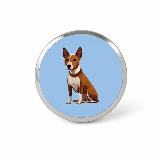 Basenji Dog Sitting Novelty Hat Backpack Lapel Pin