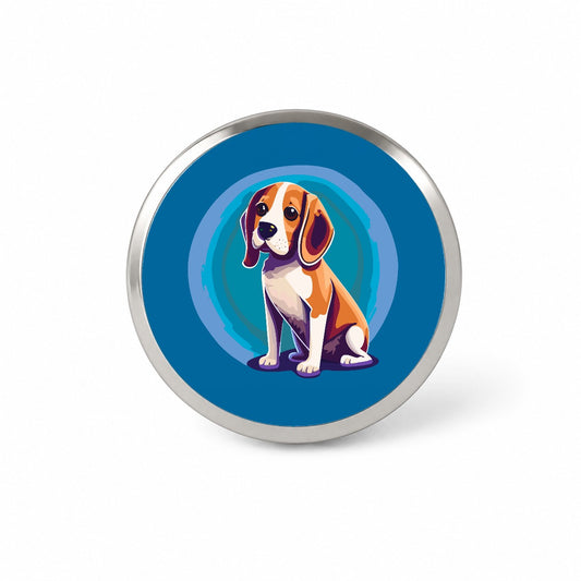 Beagle Dog Sitting Novelty Hat Backpack Lapel Pin
