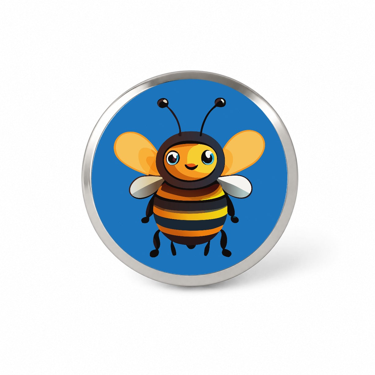 Bee Happy Smiling Novelty Hat Backpack Lapel Pin