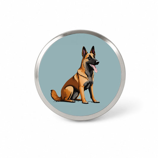 Belgian Shepherd Dog Sitting Novelty Hat Backpack Lapel Pin