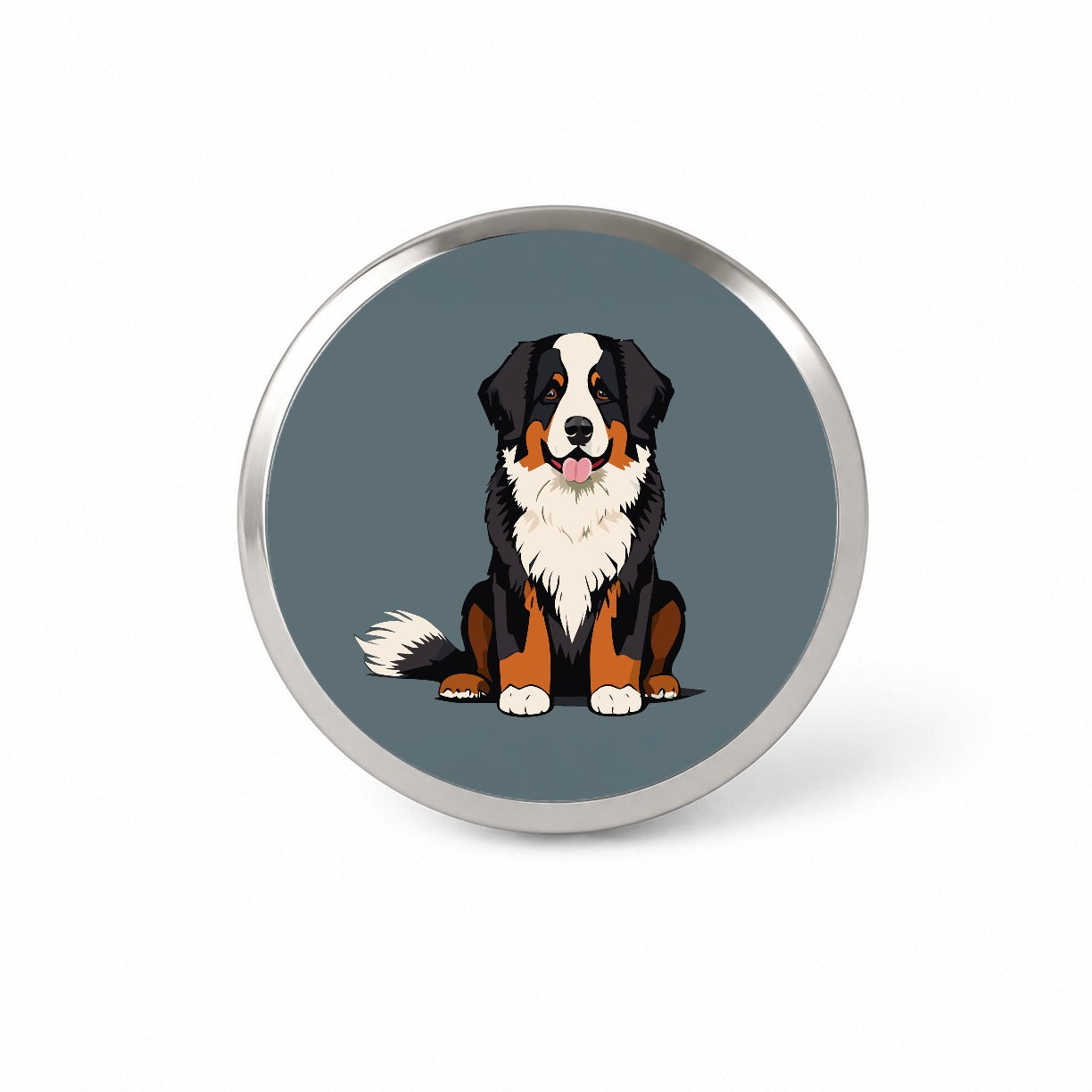 Bernese Mountain Dog Sitting Novelty Hat Backpack Lapel Pin