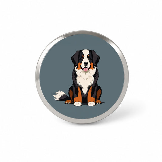 Bernese Mountain Dog Sitting Novelty Hat Backpack Lapel Pin
