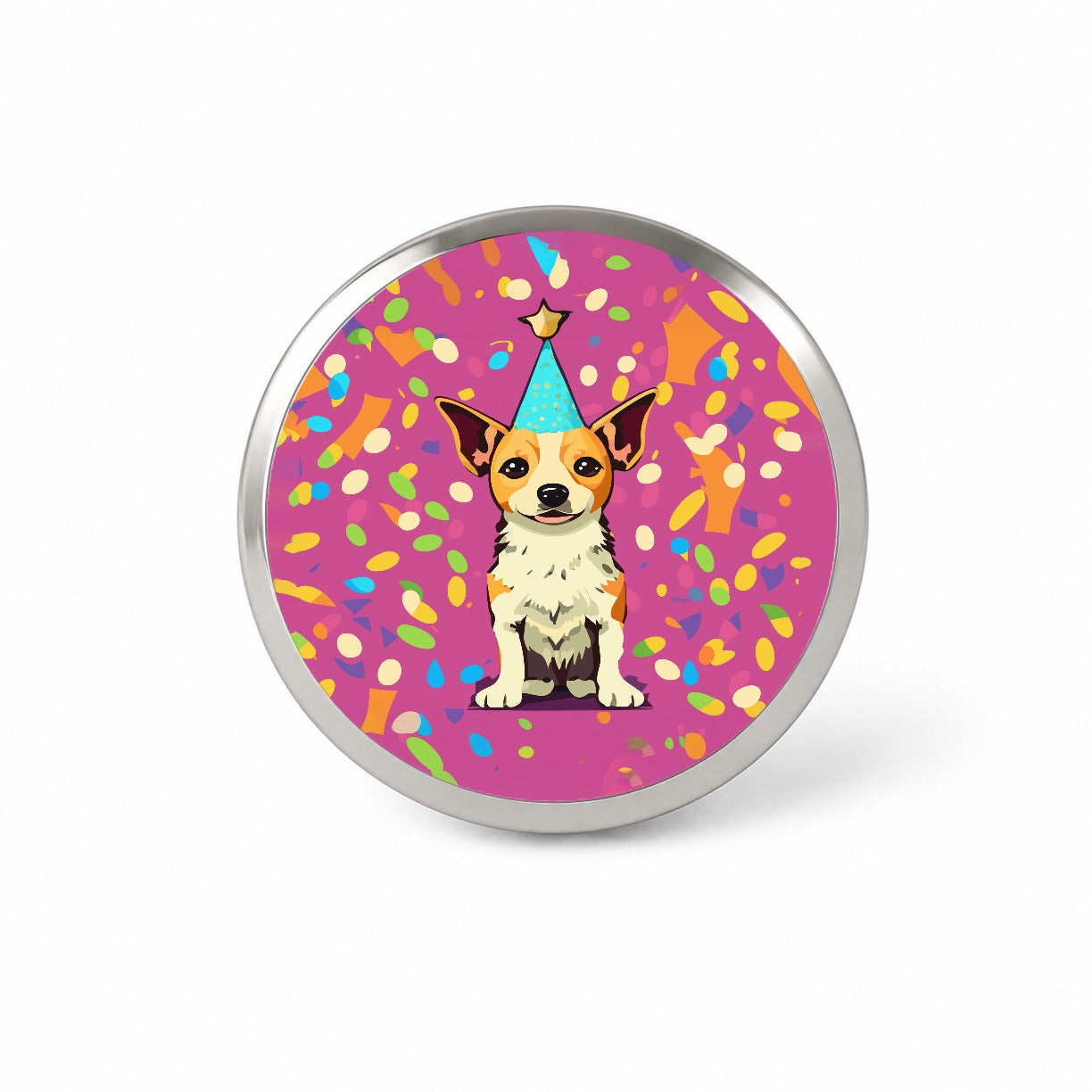 Birthday Dog Confetti Background Novelty Hat Backpack Lapel Pin