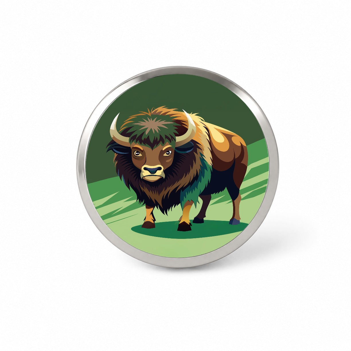 Bison Staring Novelty Hat Backpack Lapel Pin