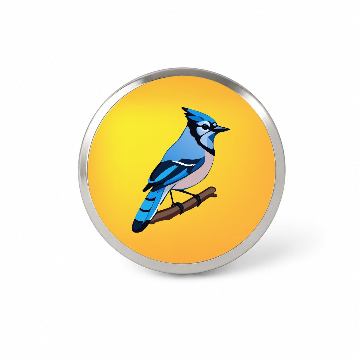 Blue Jay on Branch Novelty Hat Backpack Lapel Pin