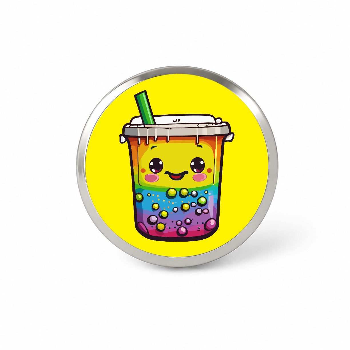 Boba Bubble Tea Rainbow Cute Novelty Hat Backpack Lapel Pin