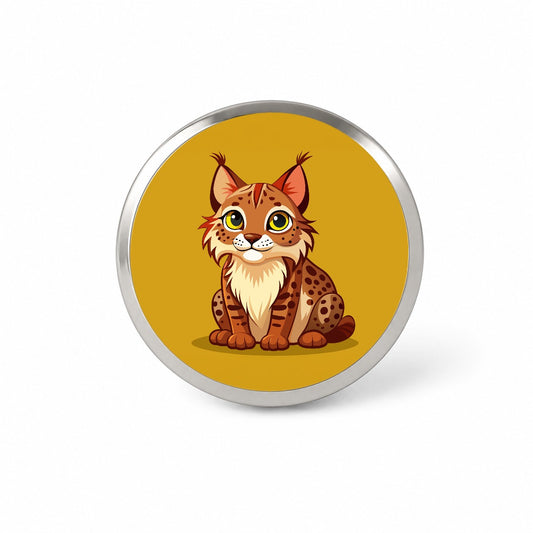 Bobcat Cute Novelty Hat Backpack Lapel Pin