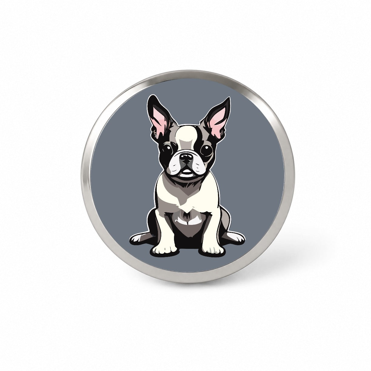 Boston Terrier Dog Sitting Novelty Hat Backpack Lapel Pin