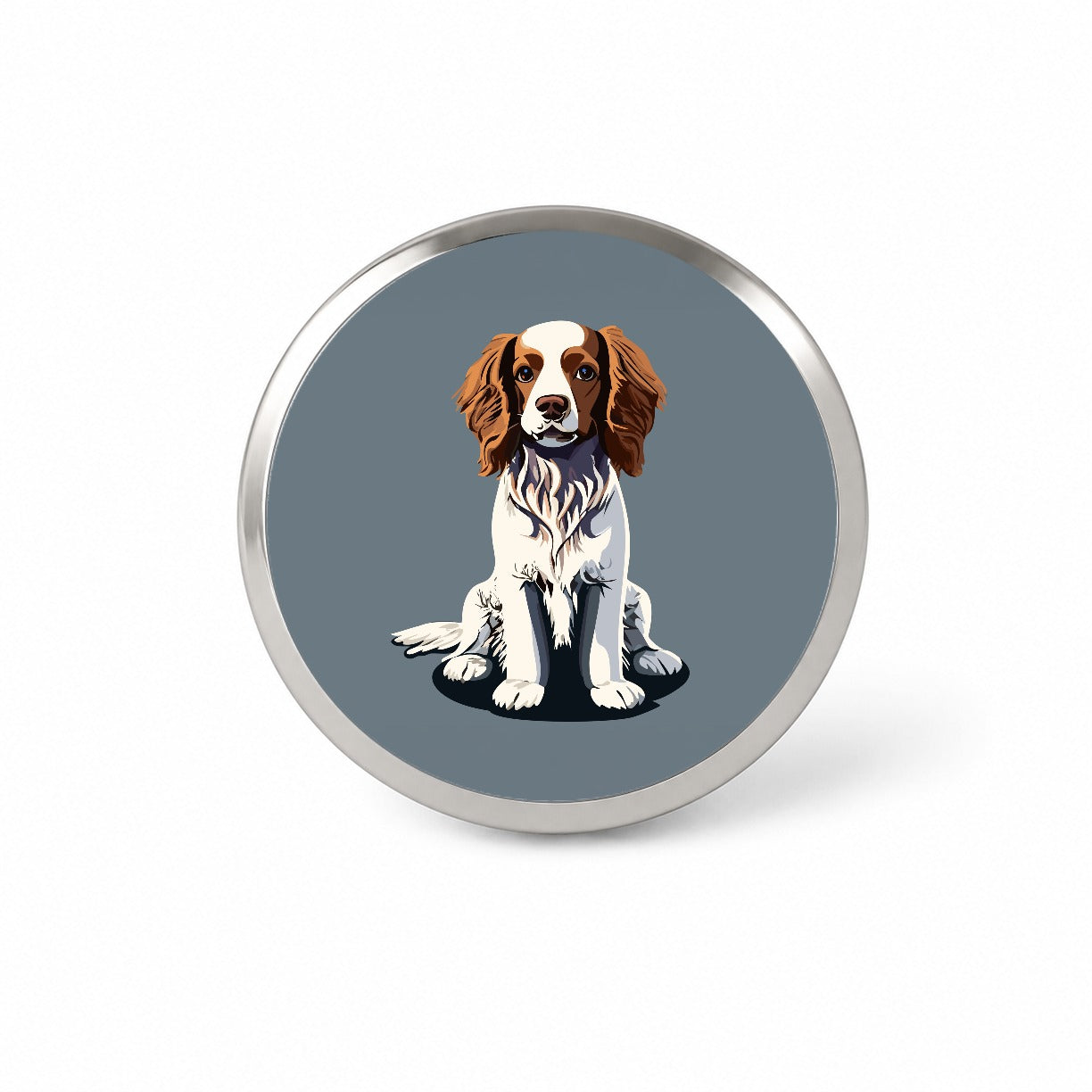 Brittany Spaniel Dog Sitting Novelty Hat Backpack Lapel Pin