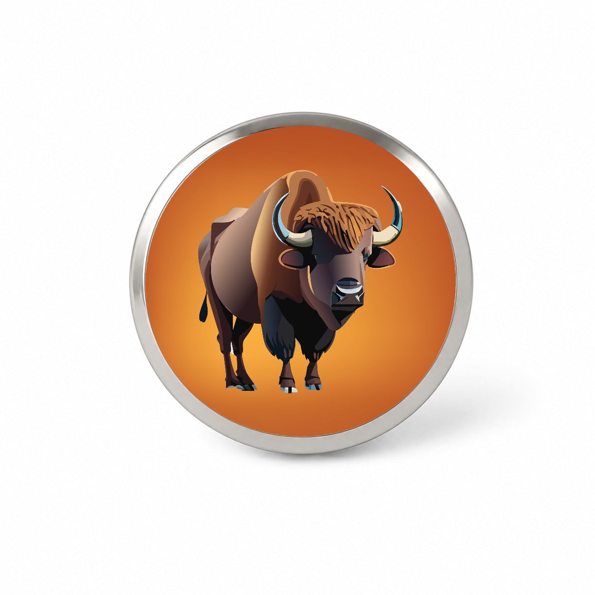 Buffalo Standing Novelty Hat Backpack Lapel Pin