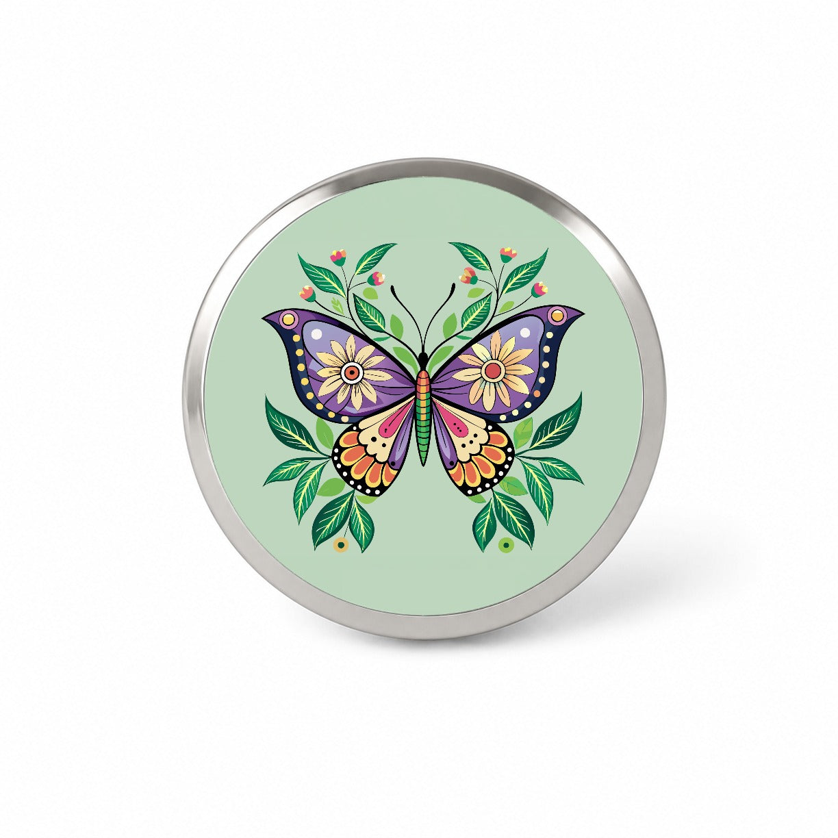 Butterfly Floral Flowers Novelty Hat Backpack Lapel Pin