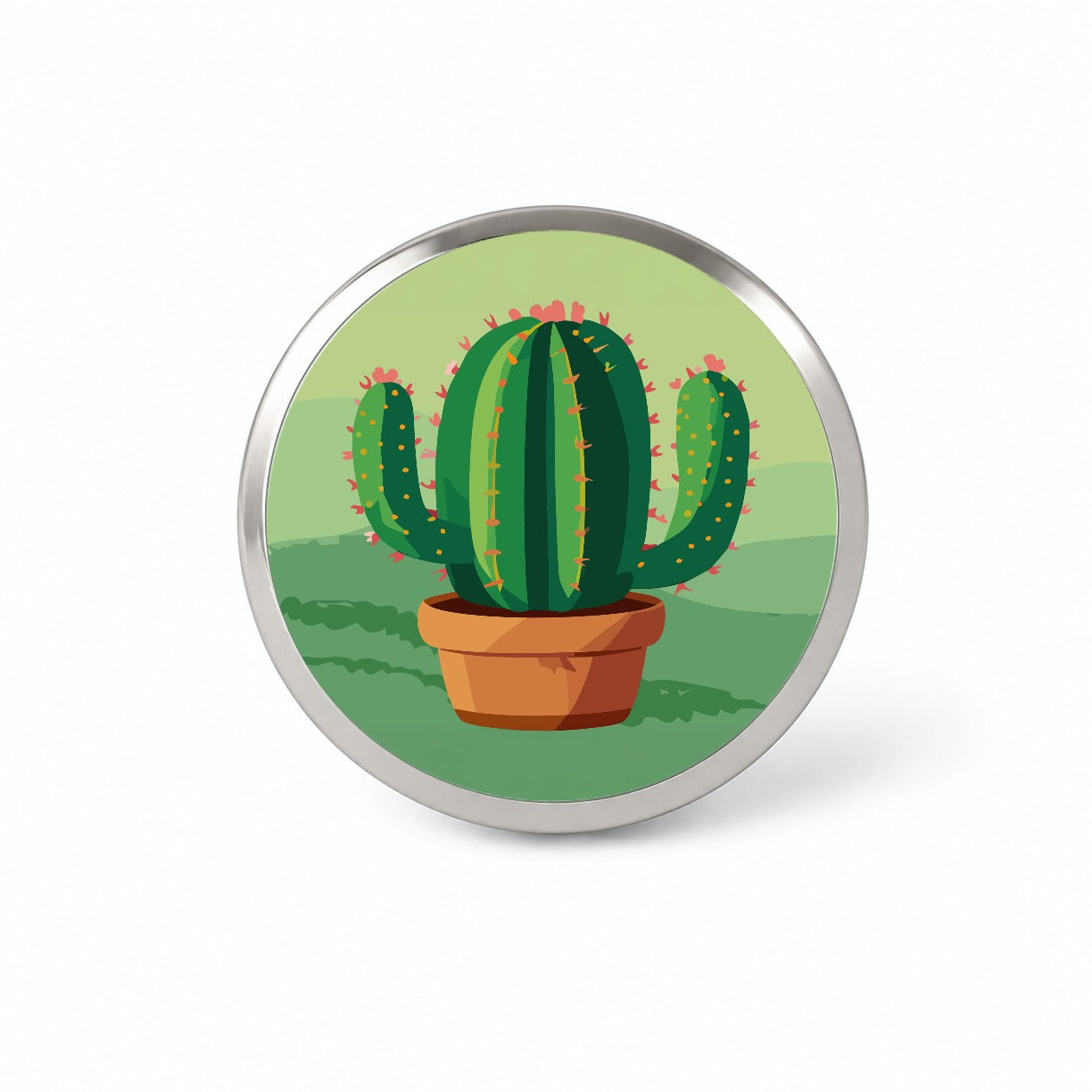 Cactus Green Novelty Hat Backpack Lapel Pin