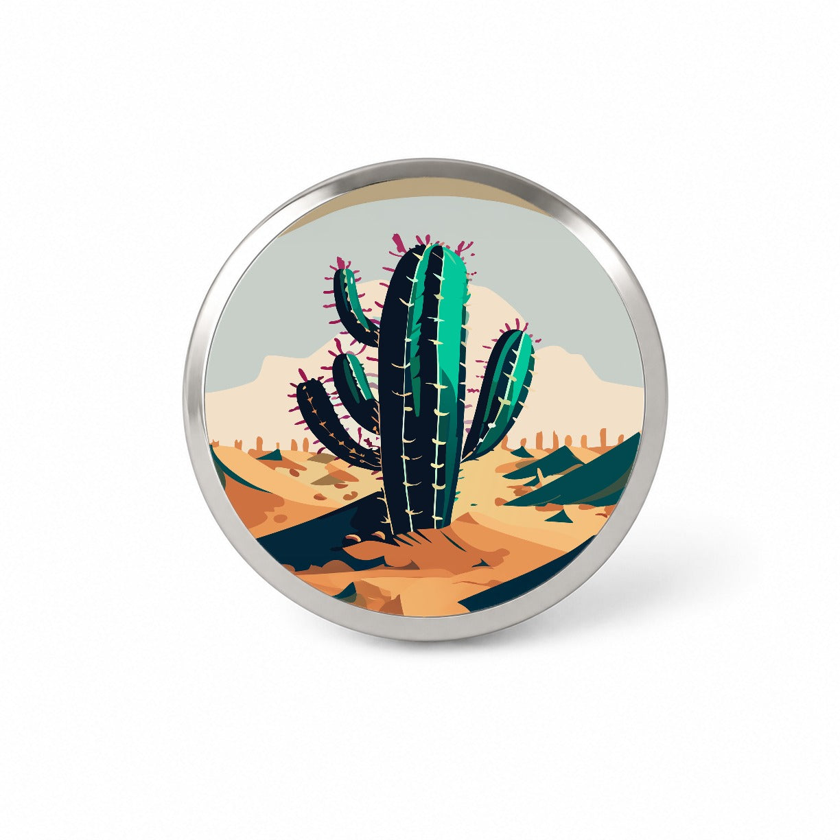Cactus in the Desert Southwest Novelty Hat Backpack Lapel Pin