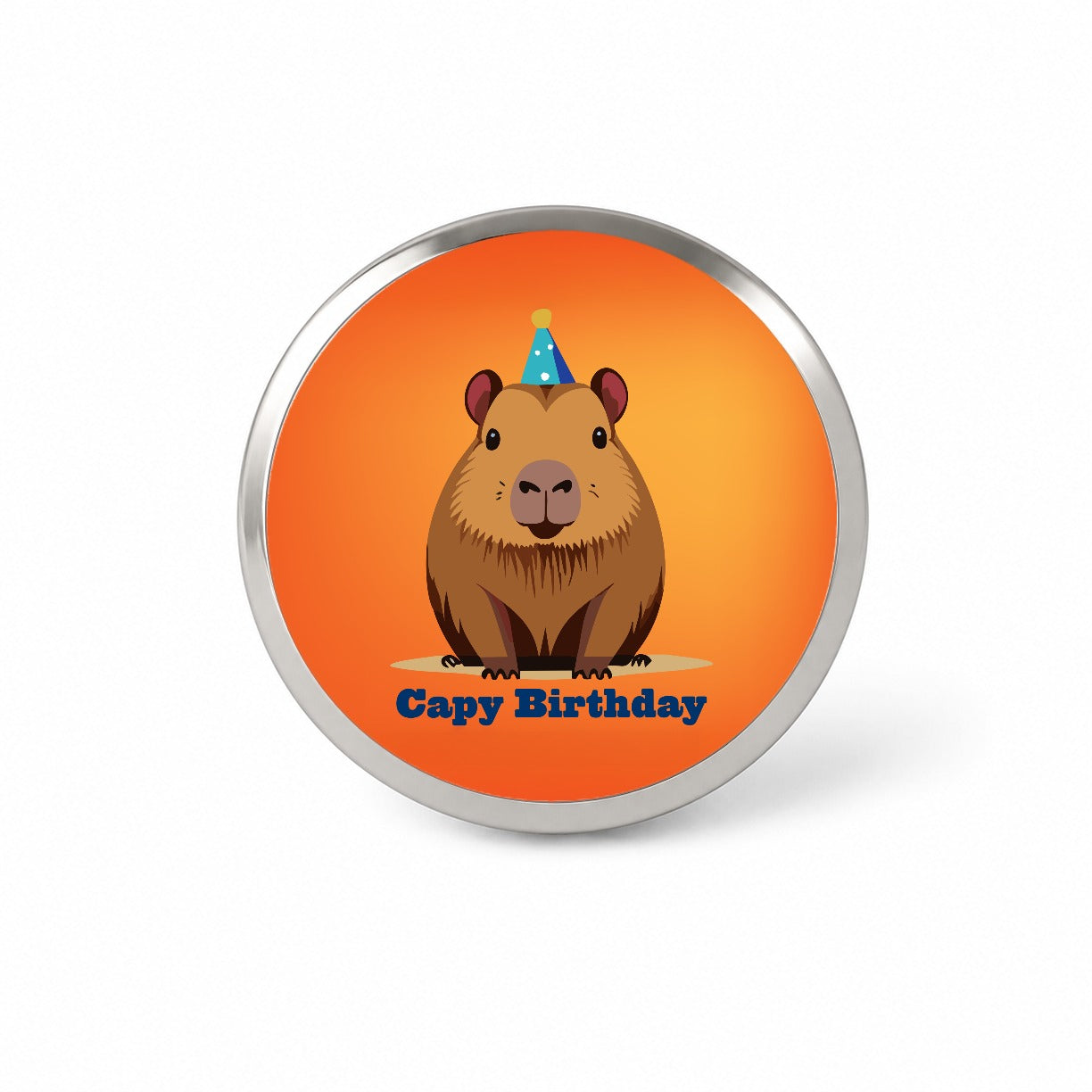 Capybara Happy Capy Birthday Funny Novelty Hat Backpack Lapel Pin