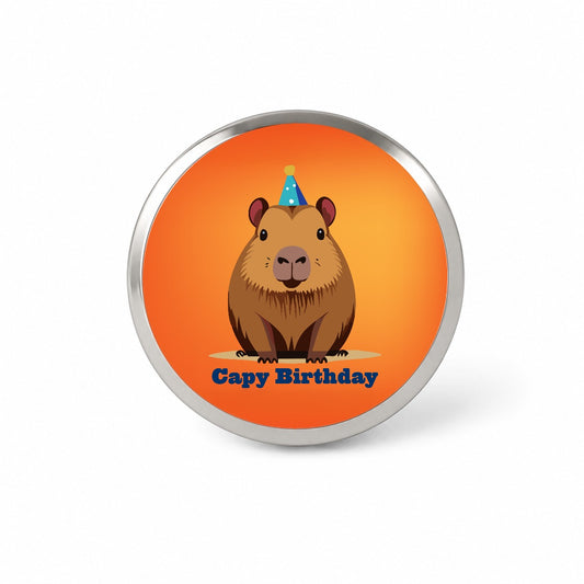 Capybara Happy Capy Birthday Funny Novelty Hat Backpack Lapel Pin