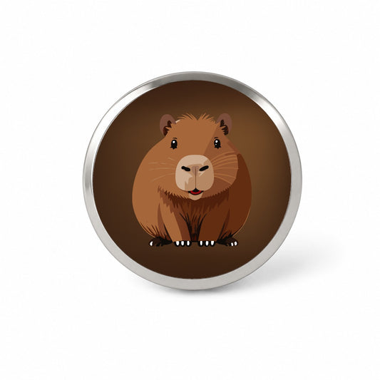 Capybara Happy Novelty Hat Backpack Lapel Pin