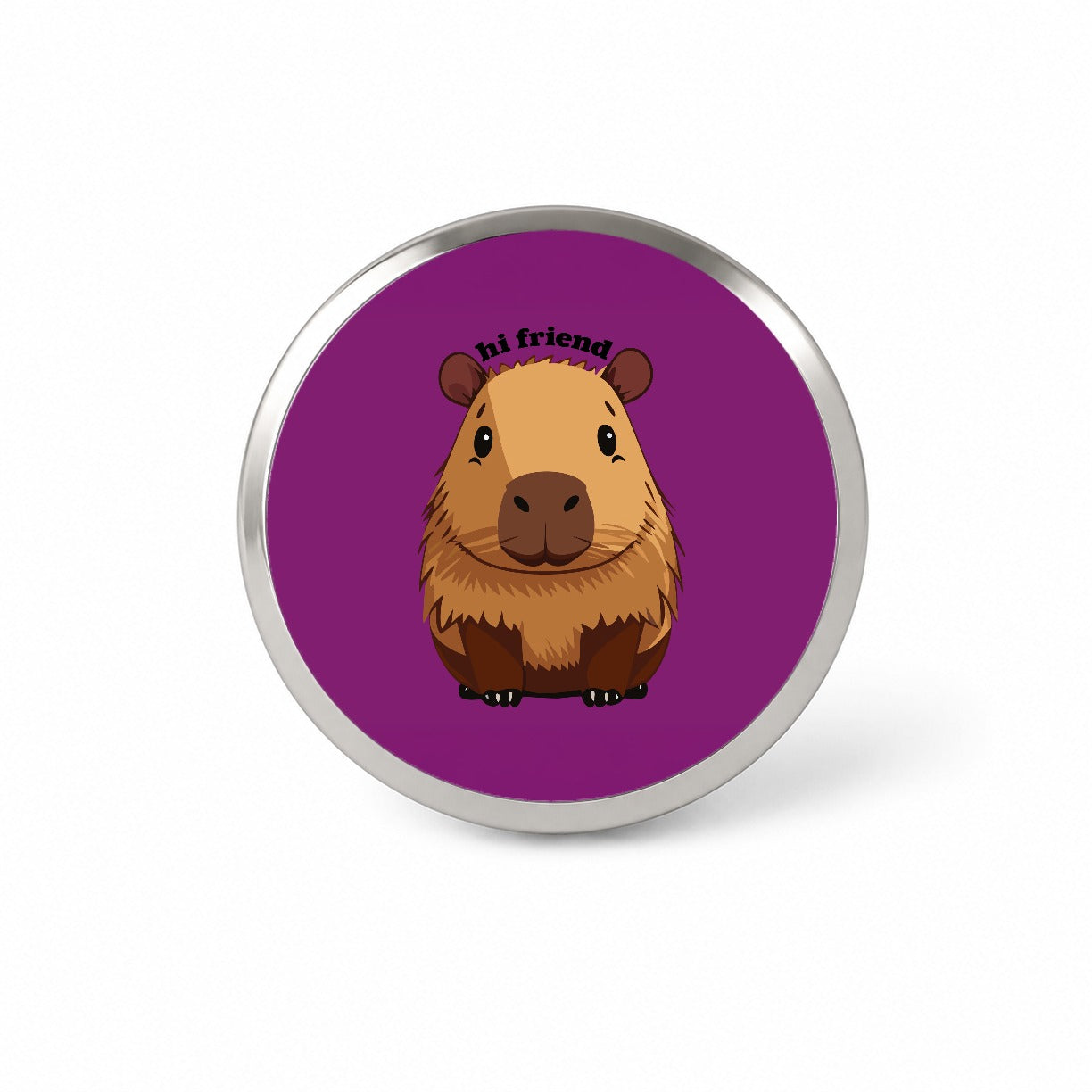 Capybara Hi Friend Hello Funny Novelty Hat Backpack Lapel Pin