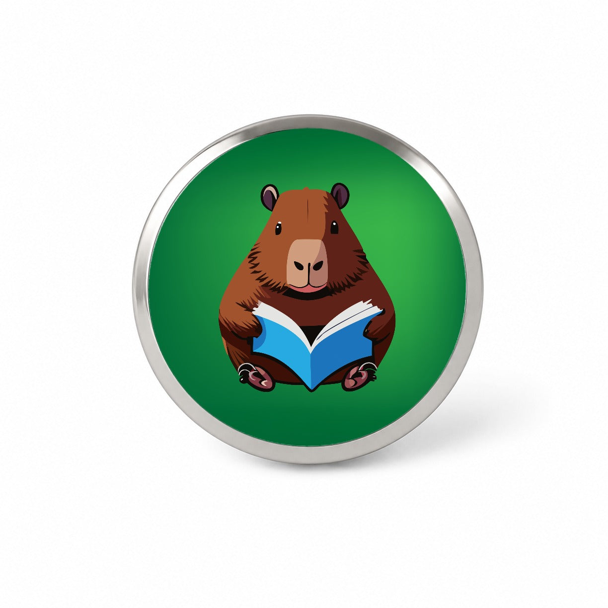 Capybara Reading Book Reader Novelty Hat Backpack Lapel Pin