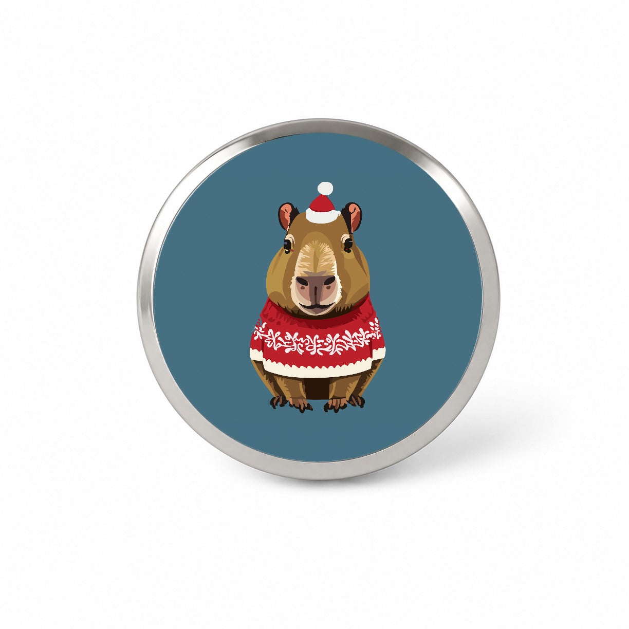 Capybara Wearing Christmas Sweater Funny Novelty Hat Backpack Lapel Pin