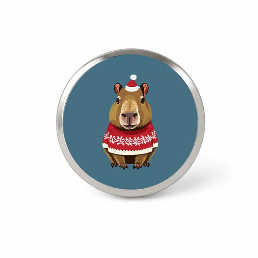 Capybara Wearing Christmas Sweater Funny Novelty Hat Backpack Lapel Pin