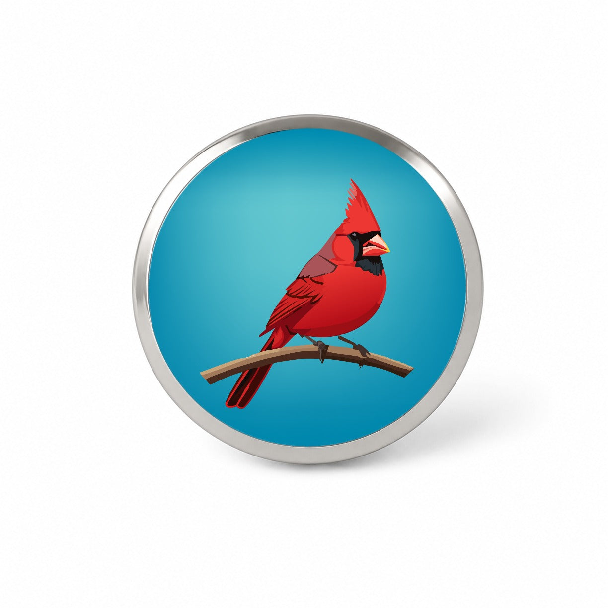 Cardinal Red on Branch Novelty Hat Backpack Lapel Pin