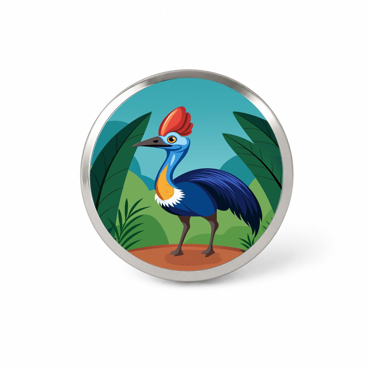 Cassowary Flightless Bird Australian Novelty Hat Backpack Lapel Pin