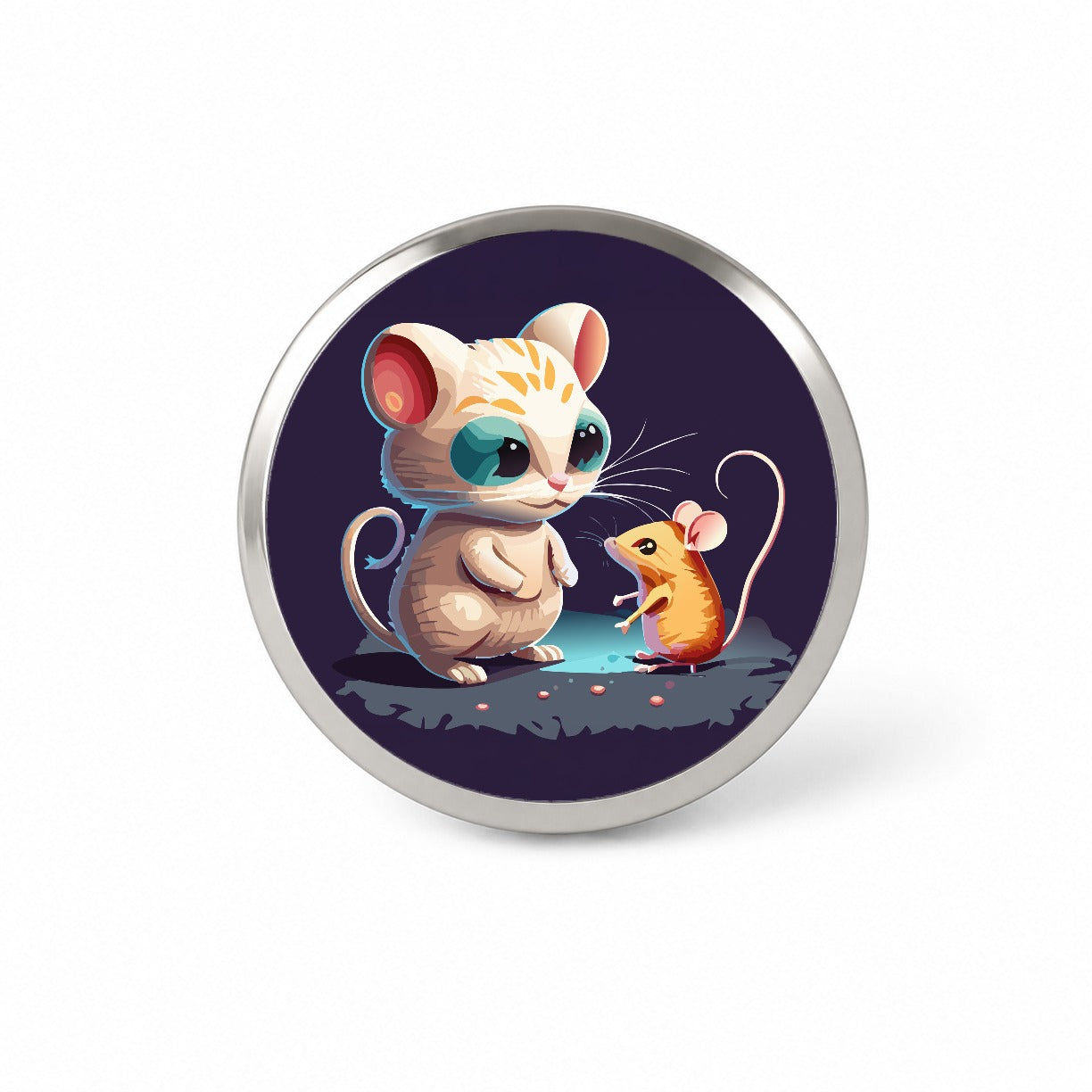 Cat and Mouse Playing Novelty Hat Backpack Lapel Pin