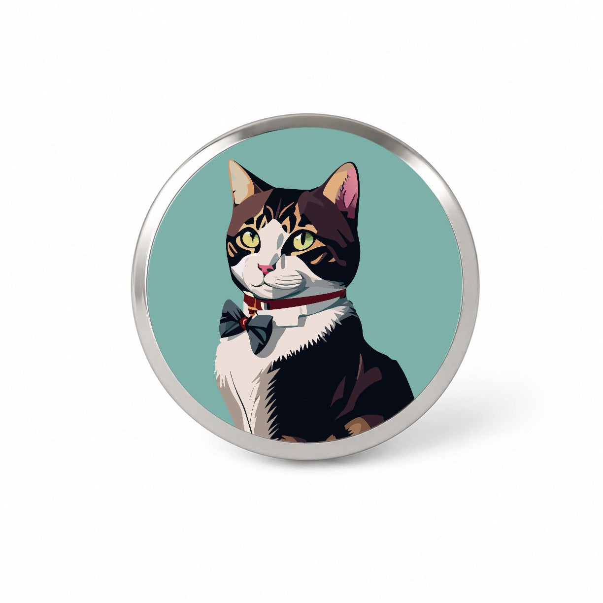 Cat Fancy with Bowtie Novelty Hat Backpack Lapel Pin