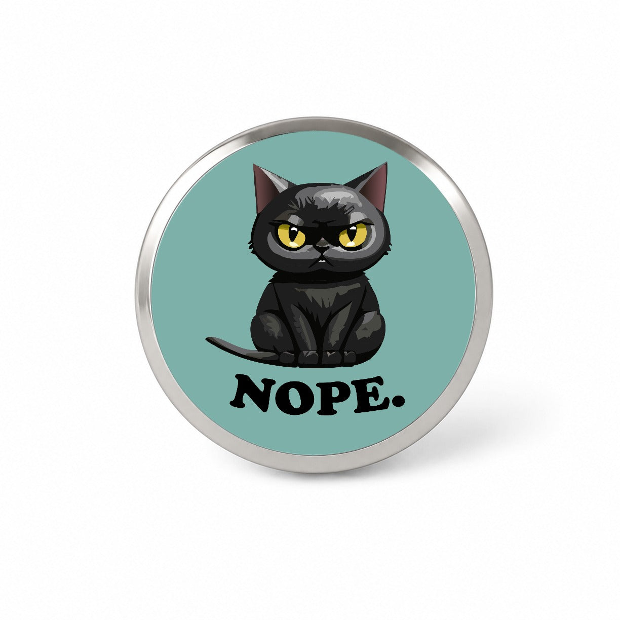 Cat Nope Funny Black Novelty Hat Backpack Lapel Pin