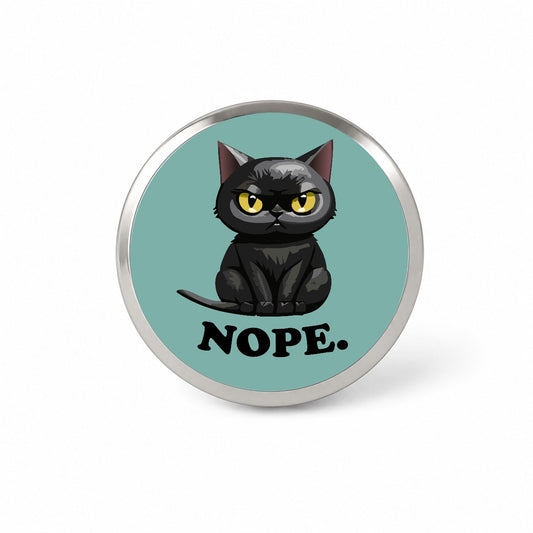 Cat Nope Funny Black Novelty Hat Backpack Lapel Pin