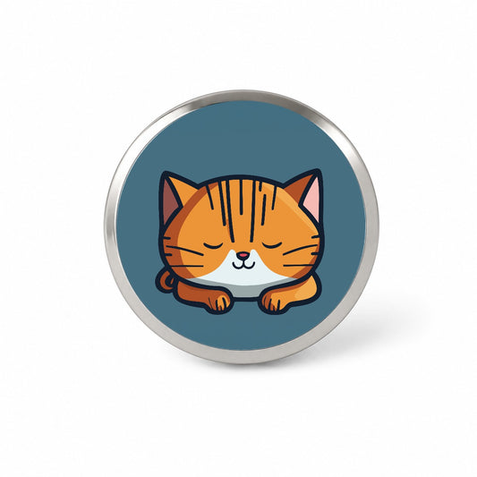 Cat Orange White Sleeping Novelty Hat Backpack Lapel Pin