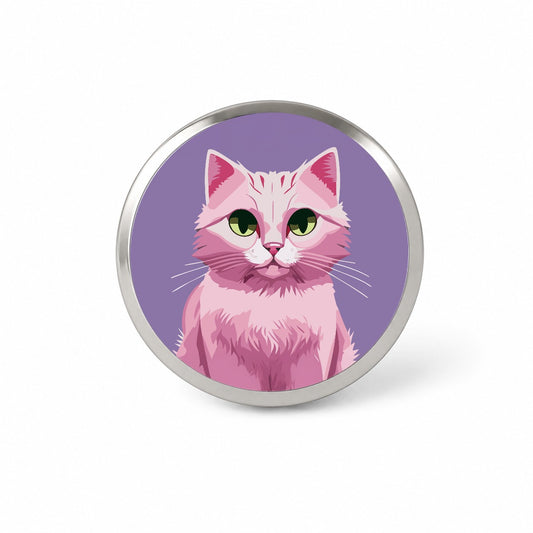 Cat Pink Novelty Hat Backpack Lapel Pin