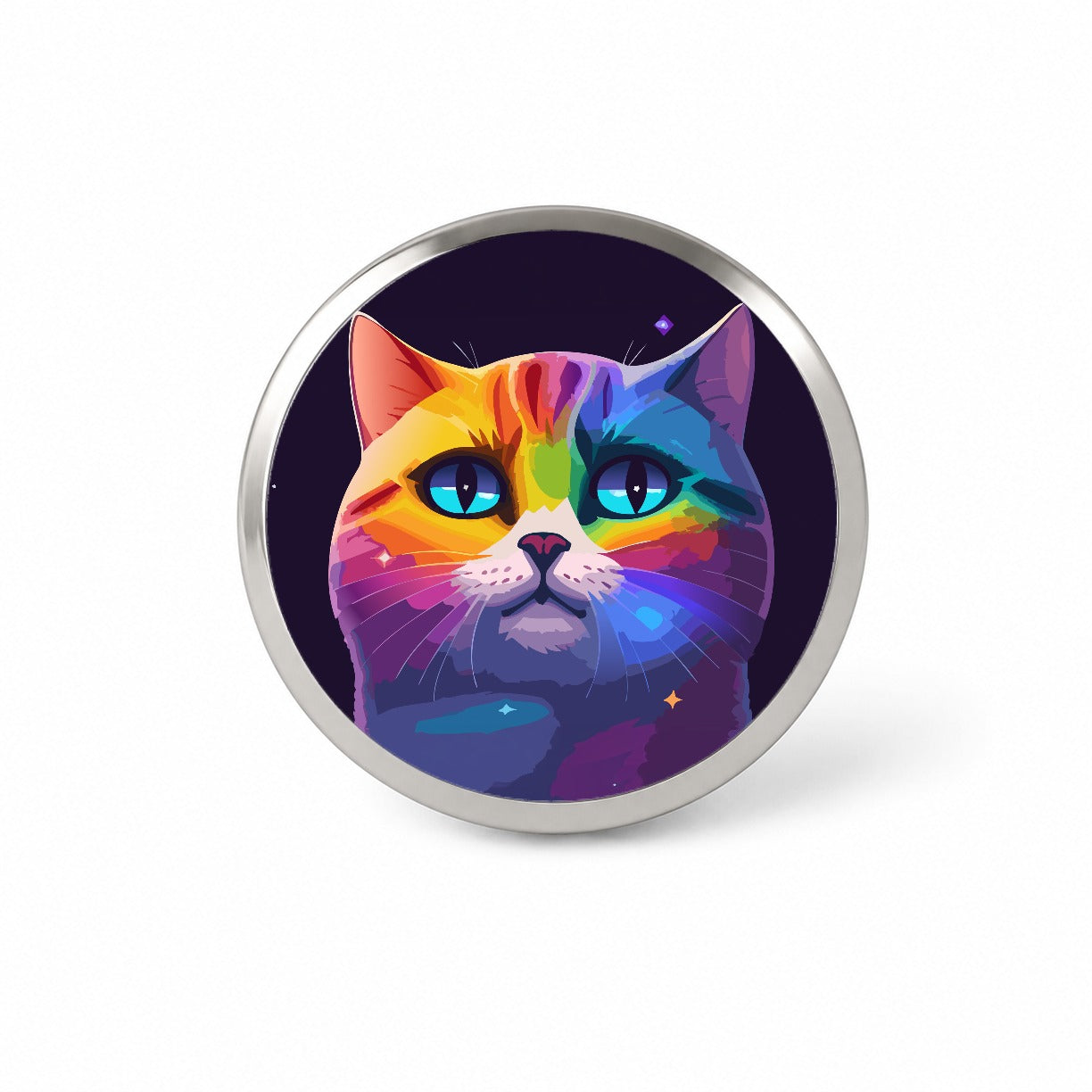 Cat Rainbow in Space Stunning Novelty Hat Backpack Lapel Pin