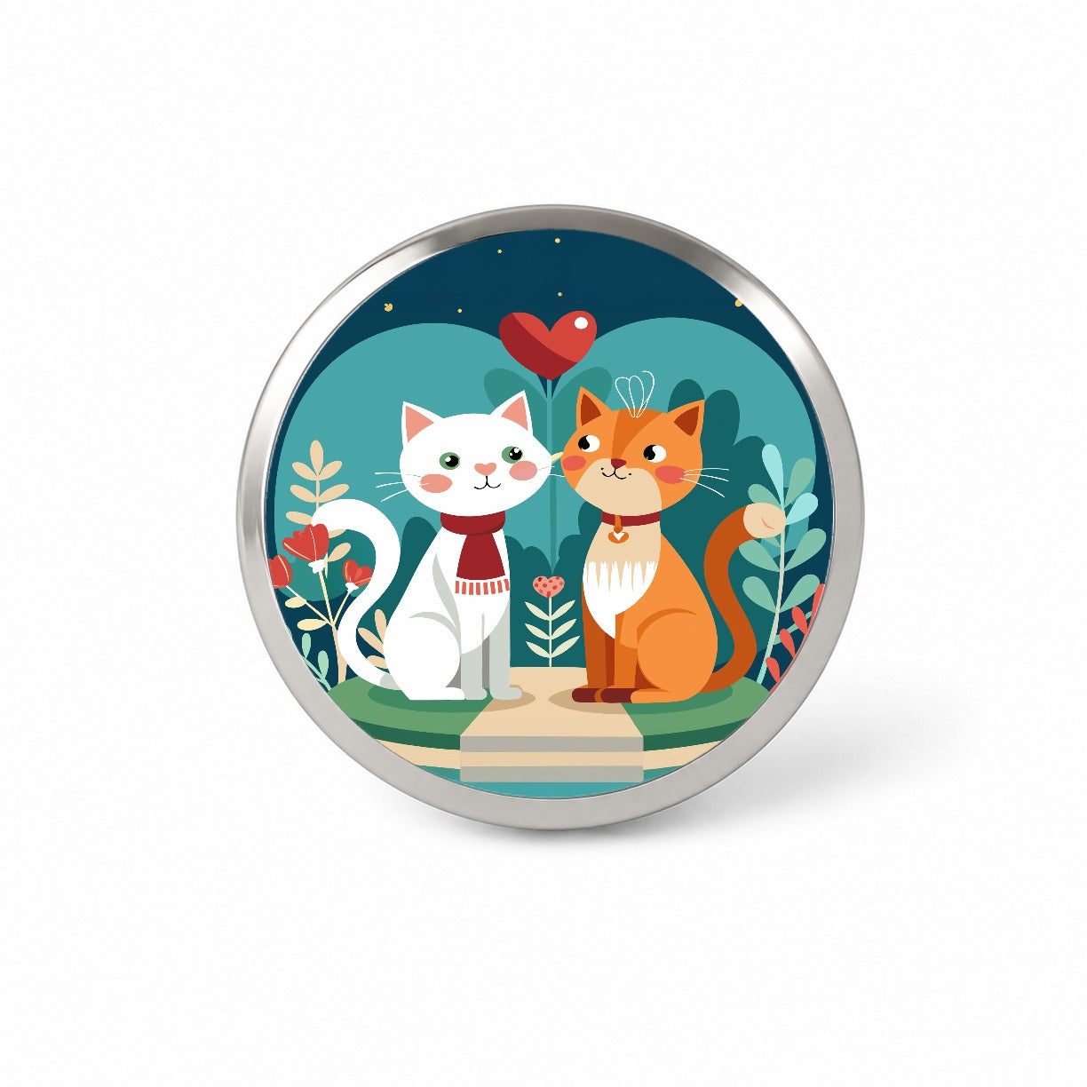 Cats in Love Anniversary Wedding Valentines Day Novelty Hat Backpack Lapel Pin