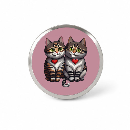 Cats Love Valentines Day Wedding Anniversary Novelty Hat Backpack Lapel Pin