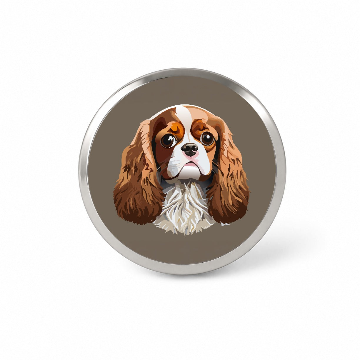 Cavalier King Charles Spaniel Dog Face Novelty Hat Backpack Lapel Pin