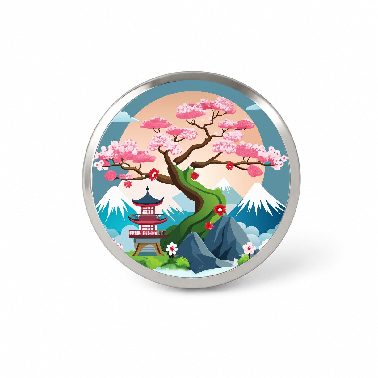 Cherry Blossom Tree Japanese Garden Novelty Hat Backpack Lapel Pin