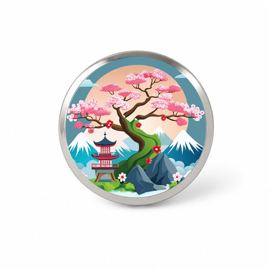Cherry Blossom Tree Japanese Garden Novelty Hat Backpack Lapel Pin
