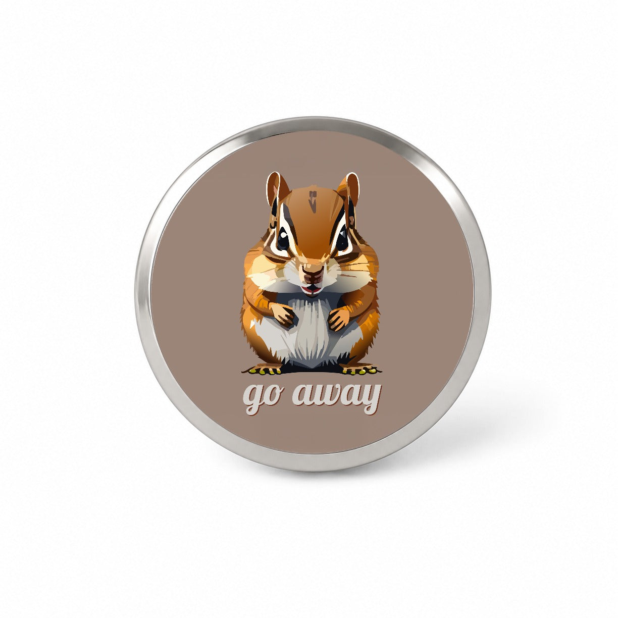 Chipmunk Go Away Staring Funny Novelty Hat Backpack Lapel Pin
