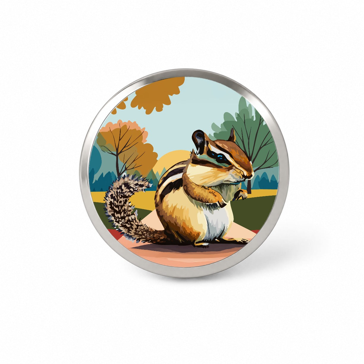Chipmunk Watercolor Novelty Hat Backpack Lapel Pin