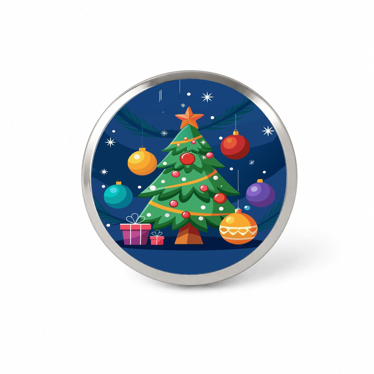 Christmas Tree and Ornaments Modern Novelty Hat Backpack Lapel Pin