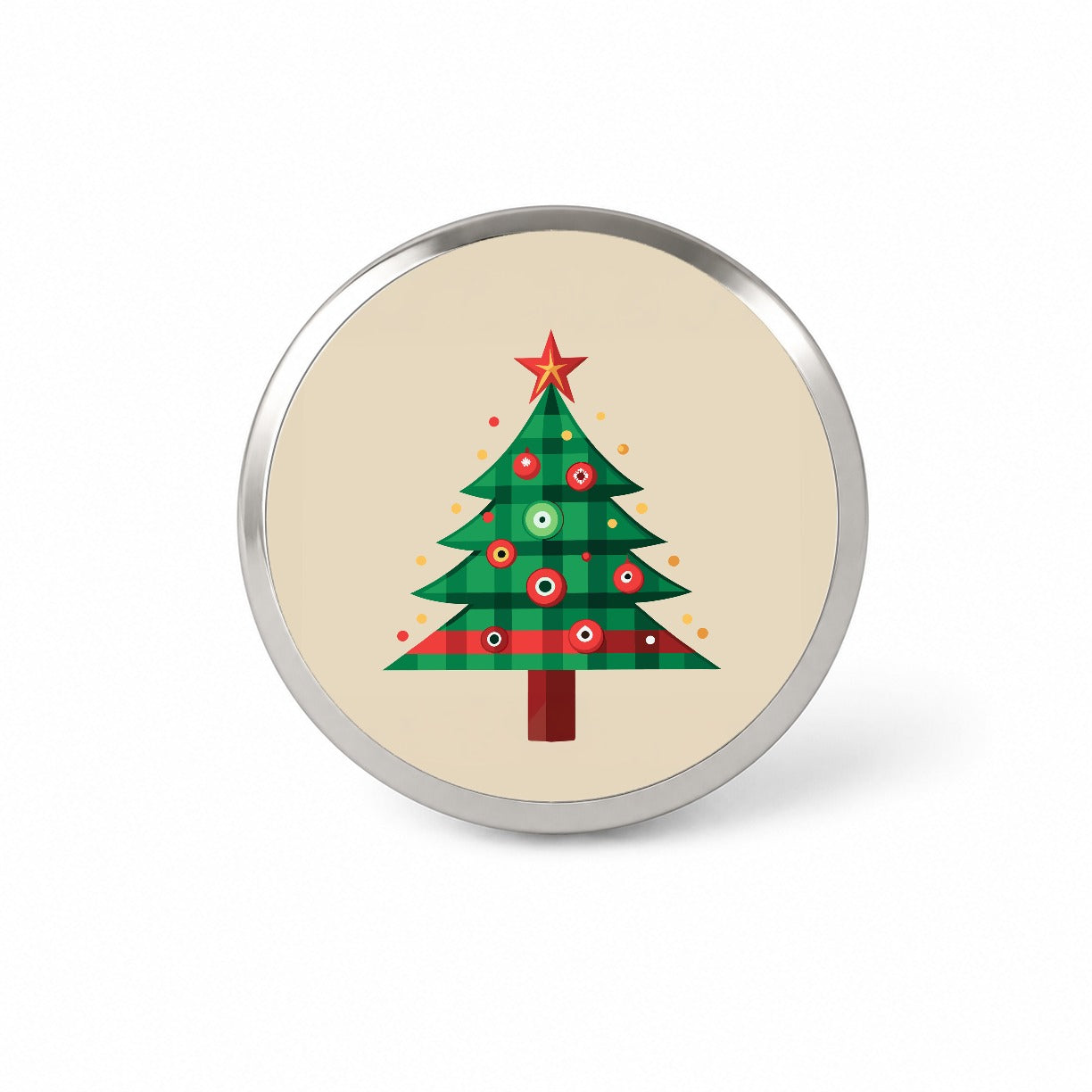 Christmas Tree Plaid Novelty Hat Backpack Lapel Pin