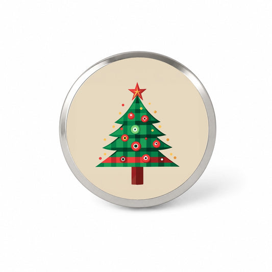 Christmas Tree Plaid Novelty Hat Backpack Lapel Pin